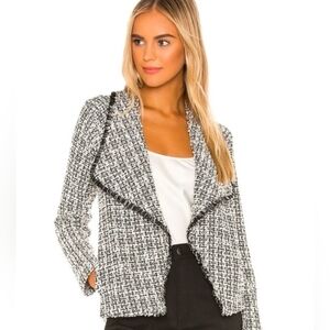 BB Dakota Women's Black & White Tweed Open-Front Jacket Women Size XS